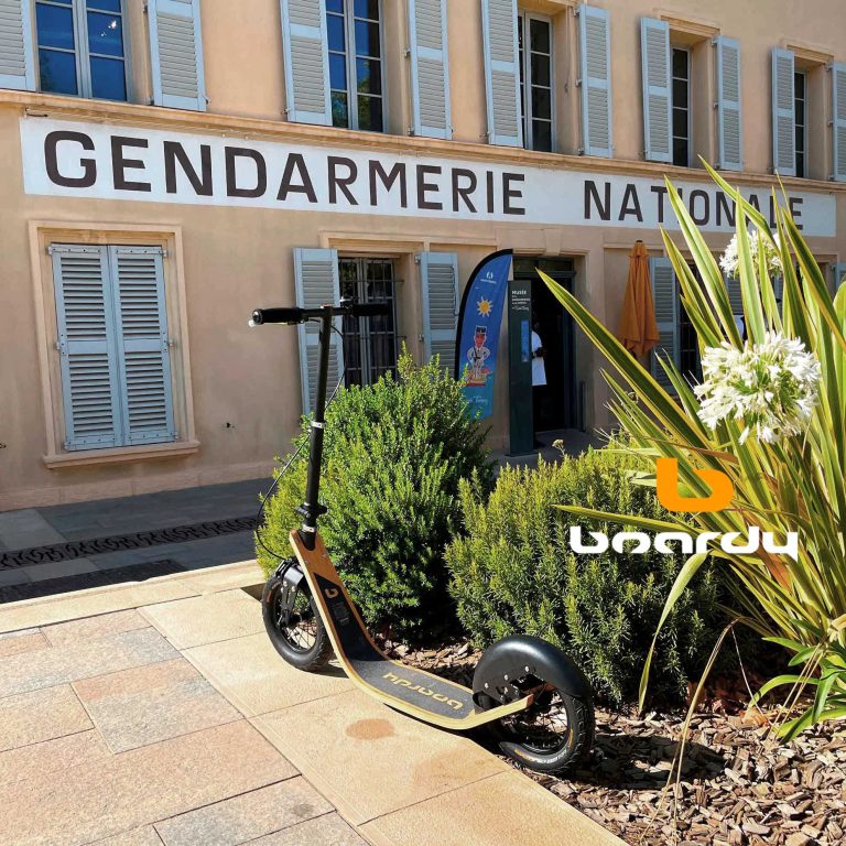 in front of the Gendarmerie Nationale 