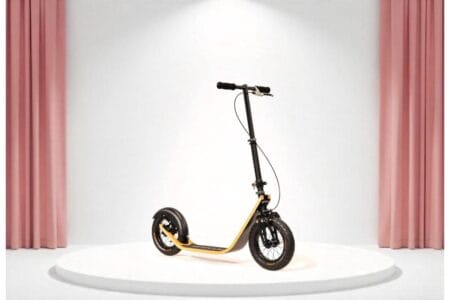 Our big wheel scooter in the showroom (illustration)
