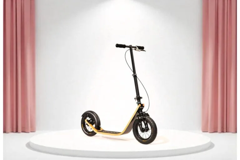 Our big wheel scooter in the showroom (illustration)